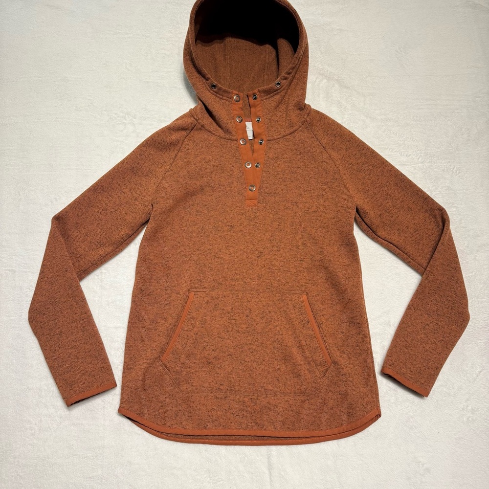 Ascend snap button sweater Rust Orange Hooded Pullover Women’s XS